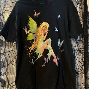 Black T-Shirt with fairy design